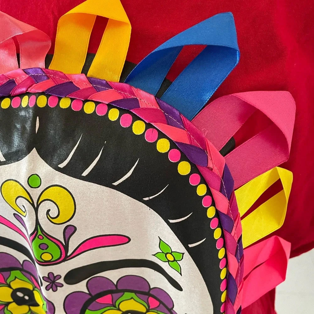 Día de los muertos T shirt, Red T shirt, Women’s T shirt, Skull T Shirt, Red Top - Picture 7 of 7